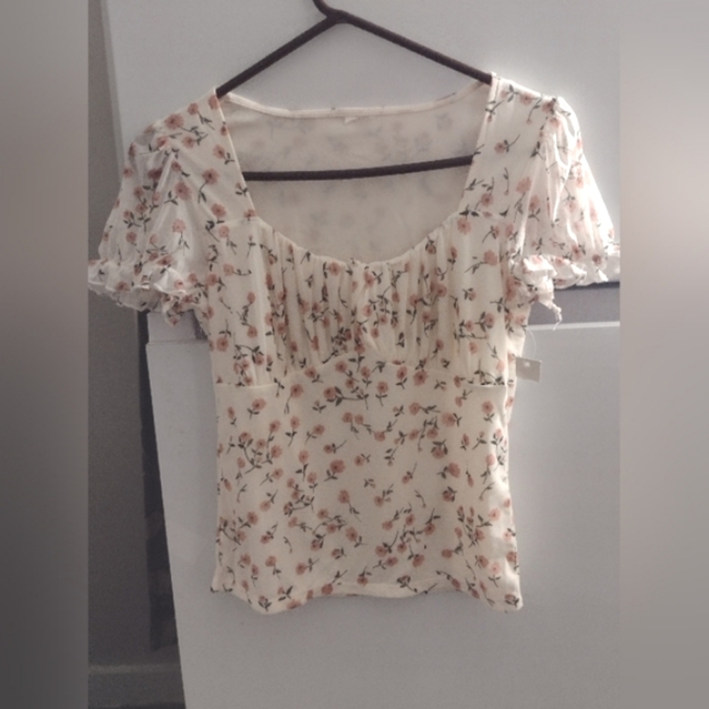 No Boundaries Multicolored Ruched Cap Sleeve Blouse Size Junior M(7-9).